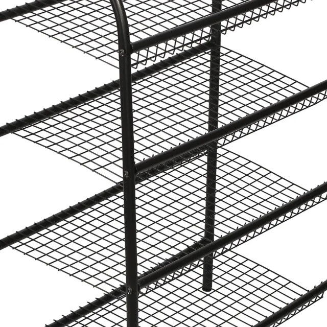 WDMT Metalen schoenenrek 4 laags mat zwart 3192411 large
