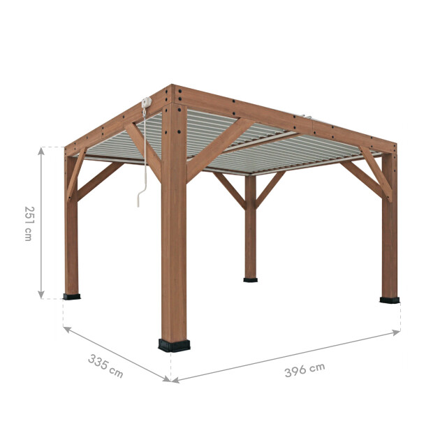 Westmann Cederhouten prieel pergola met lamellendak karl 396x335 cm 3192317 large