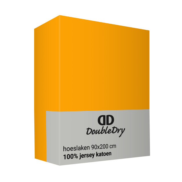 DoubleDry Hoeslaken jersey 100% katoen eenpersoons 90x200 cm zacht & 3173857 large