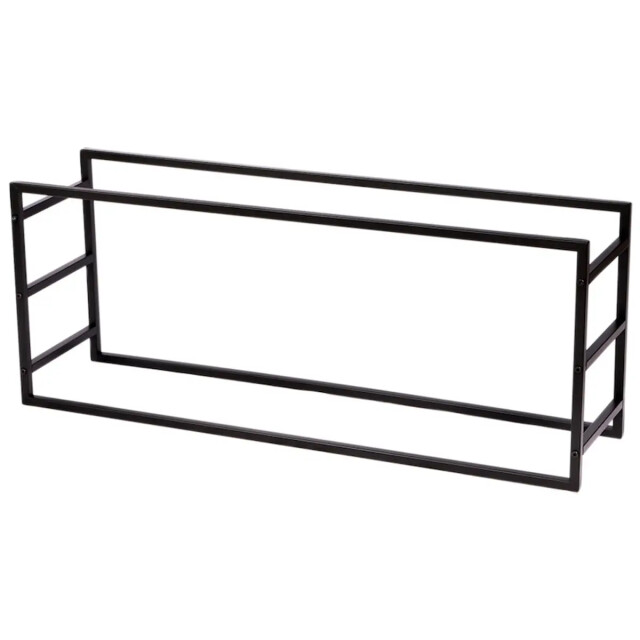 WDMT Metalen brandhoutrek 100 x 25 x 40 cm mat zwart 3192417 large