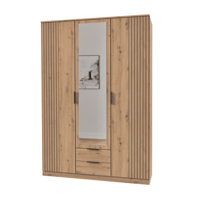 CaliCosy Kast 3 draaideuren met 1 spiegel en 2 laden l135 cm luebeck 3192257 large