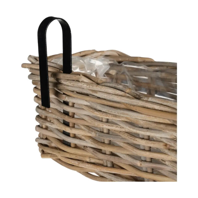 WDMT Rotan balkon plantenbak 60 x 18 x 16 cm bruin 3192502 large