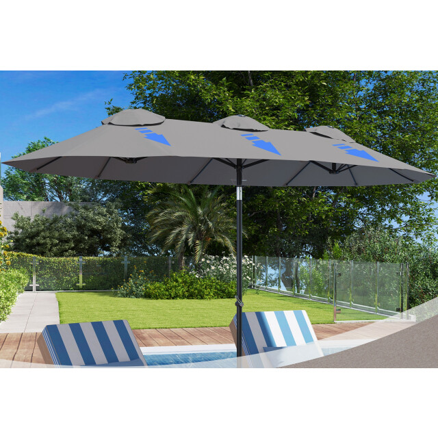 4goodz Outsunny duo-parasol 295x152 cm brede parasol - 3192599 large