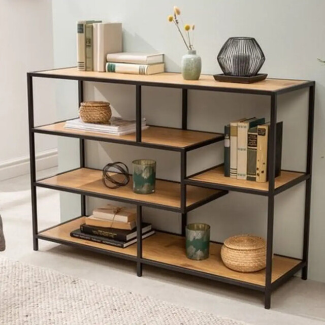 WDMT Bibliotheekkast met 5 houten planken 3192501 large