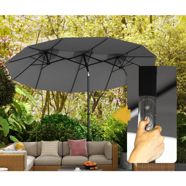 4goodz Outsunny duo-parasol 295x152 cm brede parasol - 3192599 large