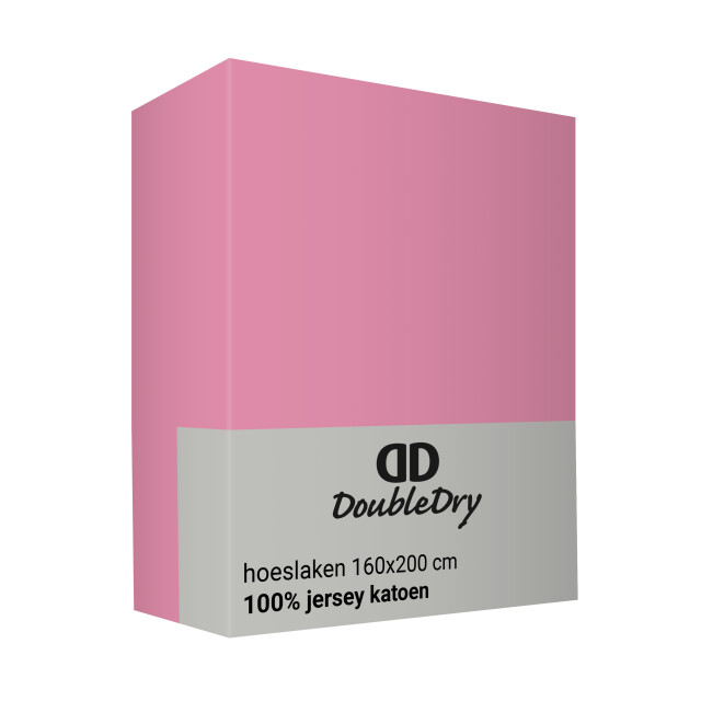 DoubleDry Hoeslaken jersey 100% katoen tweepersoons 160x200 cm zacht & 3173861 large