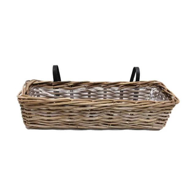 WDMT Rotan balkon plantenbak 60 x 18 x 16 cm bruin 3192502 large