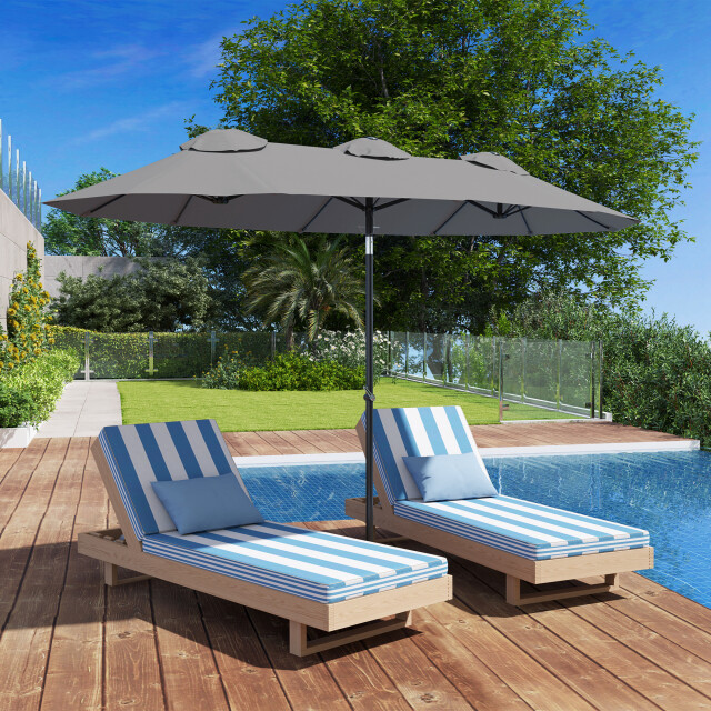 4goodz Outsunny duo-parasol 295x152 cm brede parasol - 3192599 large
