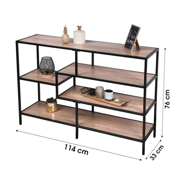 WDMT Bibliotheekkast met 5 houten planken 3192501 large