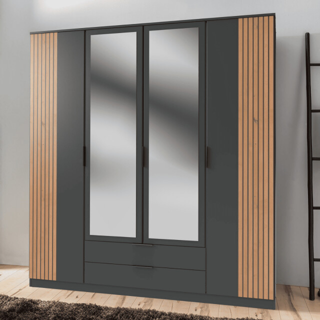 CaliCosy Kast 4 draaideuren met 1 spiegel en 2 laden l180 cm luebeck 3192259 large