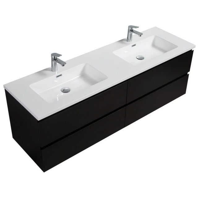 Badplaats Badkamermeubel set angela 160 cm zwart badmeubel met 3193348 large