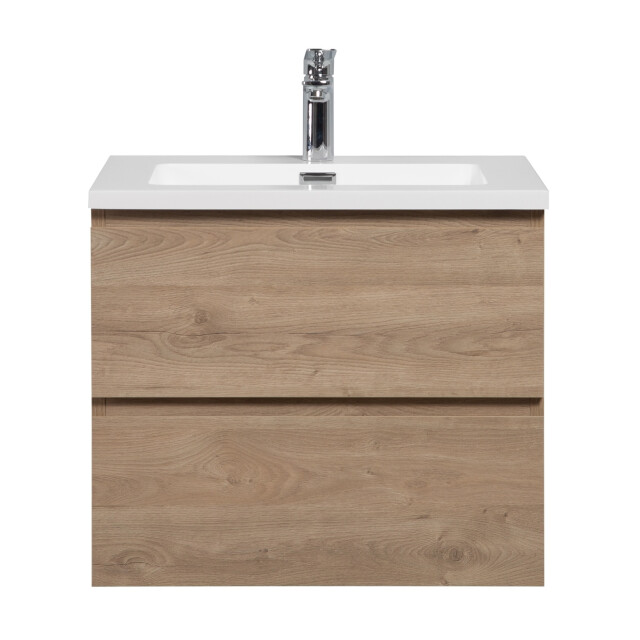 Badplaats Badkamermeubel set angela 60cm kastanje eiken badmeubel met 3193346 large
