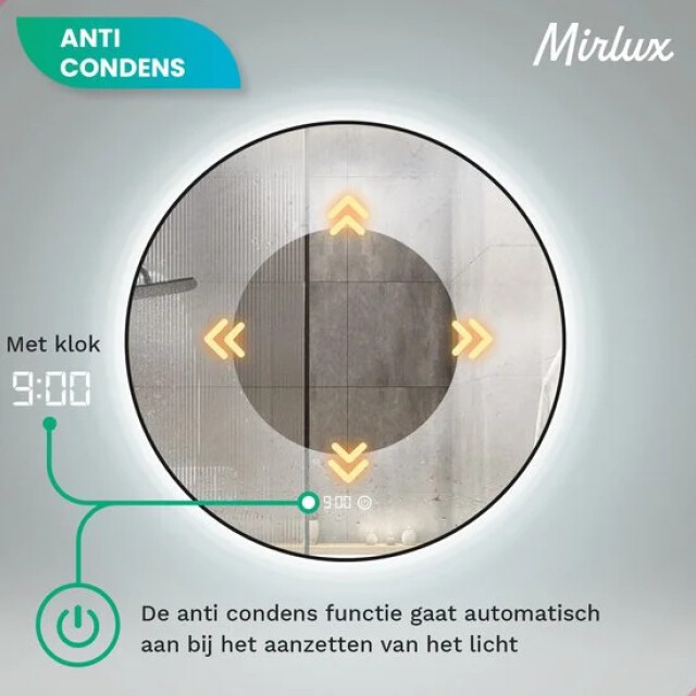 Mirlux Badkamerspiegel 100cm zwart frame 3083736 large