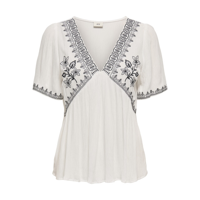 Jacqueline de Yong Jdyharper s/s v-neck embroidery top 15350745 large
