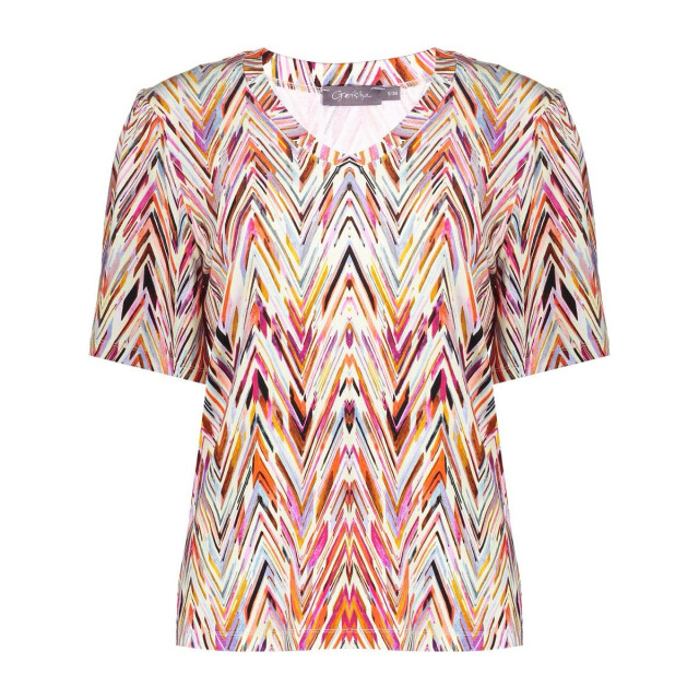 Geisha T-shirt v-neck jersey aop color 4339.92.0003 large