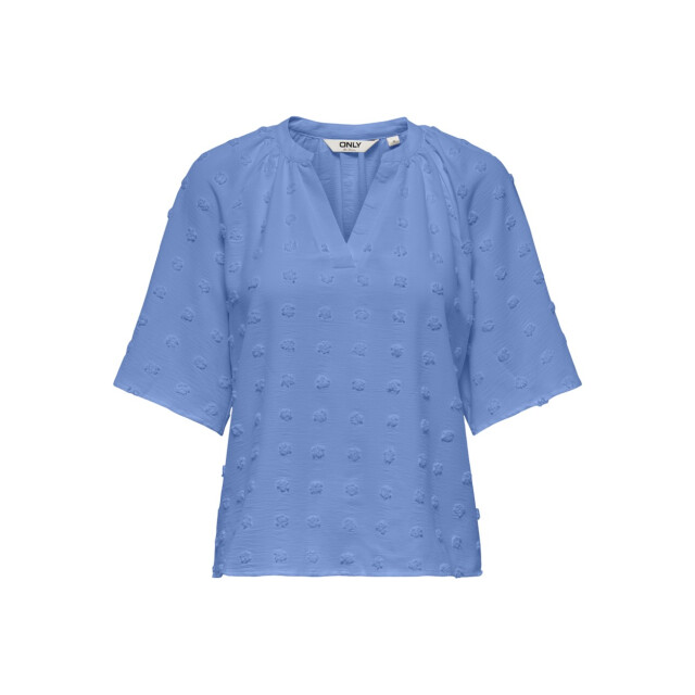 Only Onlivana life 34 dobby v-neck top wvn cs kobalt 4382.34.0046 large