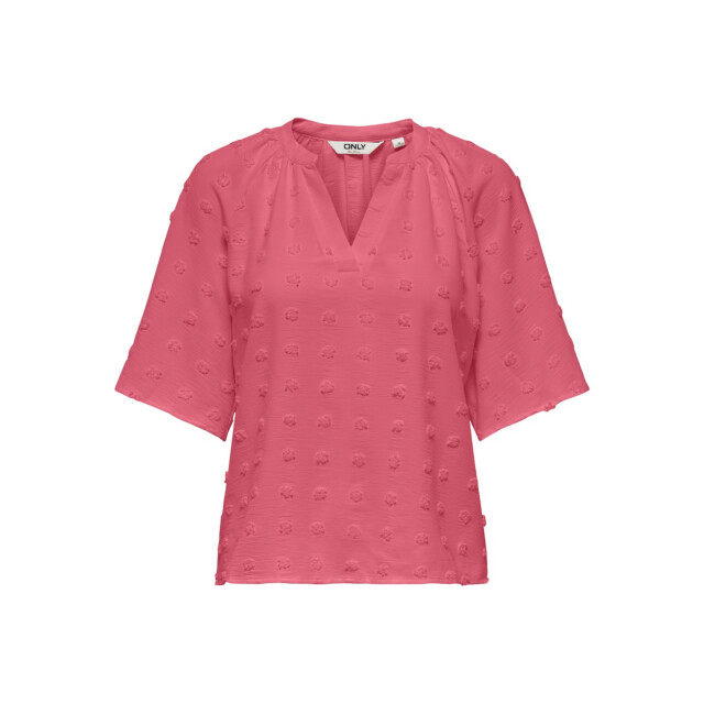 Only Onlivana life 34 dobby v-neck top wvn cs koraal 4382.42.0012 large