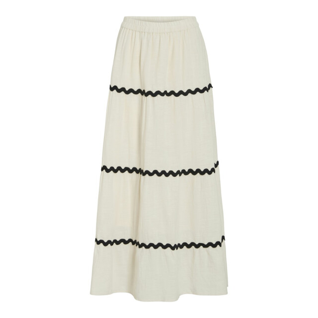 Vila Vimanda wavy hw maxi skirt ecru dessin 4479.08.0002 large