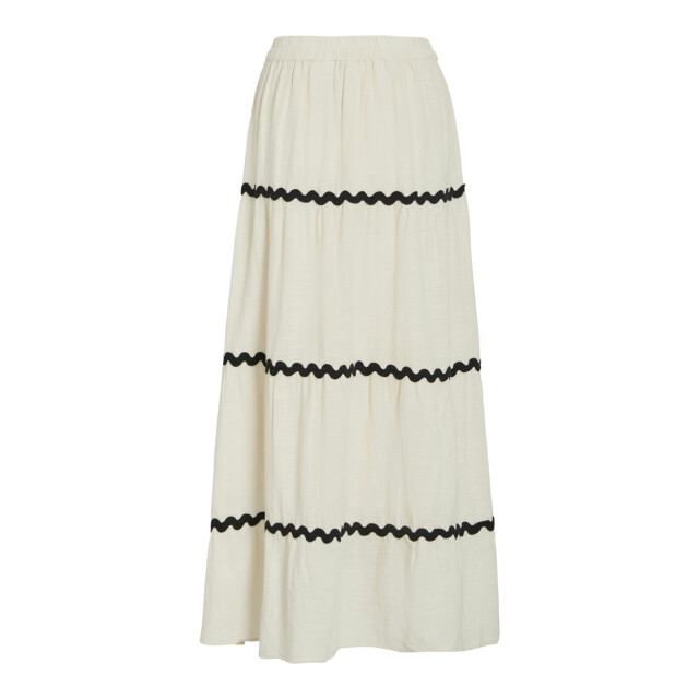 Vila Vimanda wavy hw maxi skirt ecru dessin 4479.08.0002 large