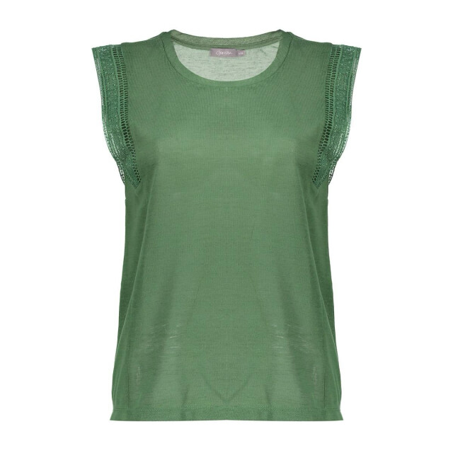 Geisha T-shirt linen look fringes - 4339.20.0008 large