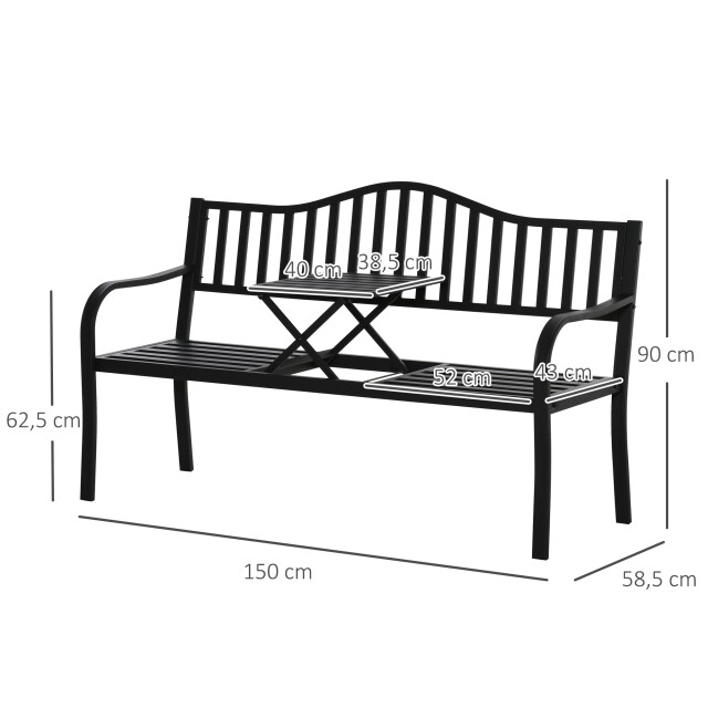 4goodz Tuinbank met uitklapbare tafel voor 2-3 personen - 3193686 large