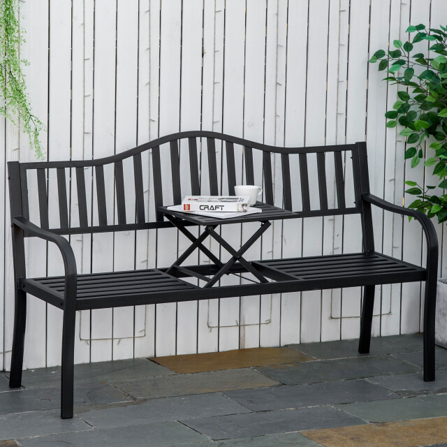 4goodz Tuinbank met uitklapbare tafel voor 2-3 personen - 3193686 large