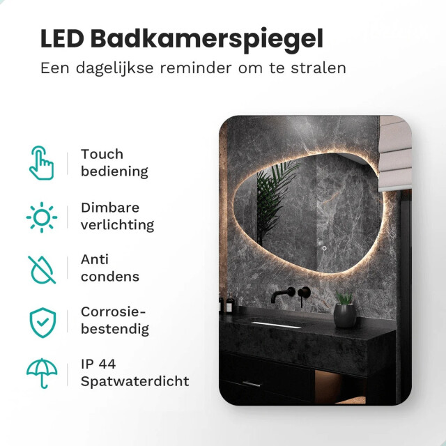 Mirlux Badkamerspiegel 120x75cm asymmetrisch frameloos 3083770 large