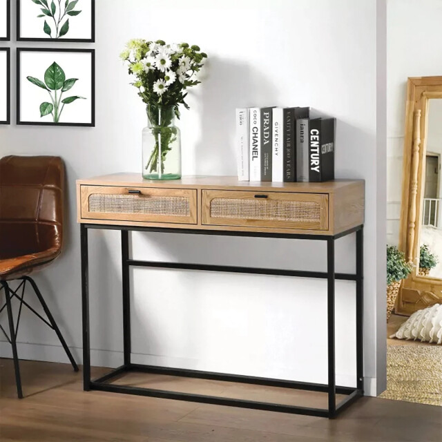 CaliCosy 2 laden console met vlechtwerk l100cm 2929853 large