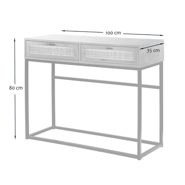 CaliCosy 2 laden console met vlechtwerk l100cm 2929853 large