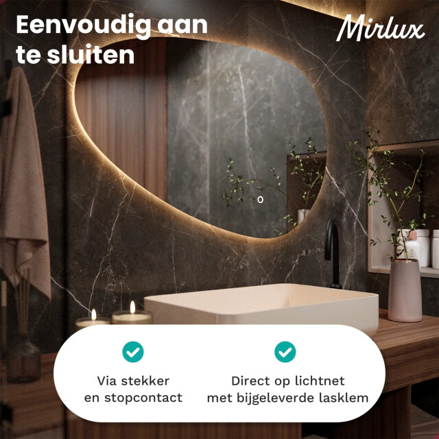 Mirlux Badkamerspiegel 120x75cm asymmetrisch frameloos 3083770 large