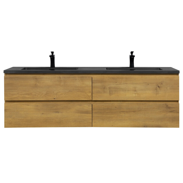 Badplaats Badkamermeubel set angela 160cm - badmeubel met zwarte 3181136 large