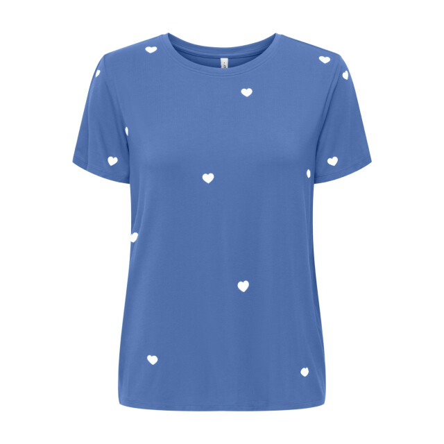 Only Onlkarli ss reg o-neck heart top cs jrs kobalt 4339.34.0045 large