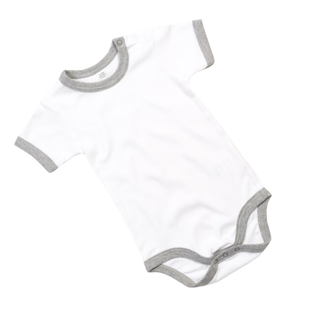 Babybugz Baby ringer body UTFK1860_whiteheathergreymelange large