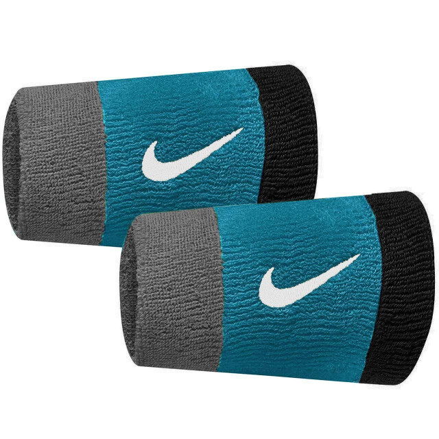 Nike Swoosh kleurenblok polsbandje (set van 2) UTMR891_blackbluegrey large