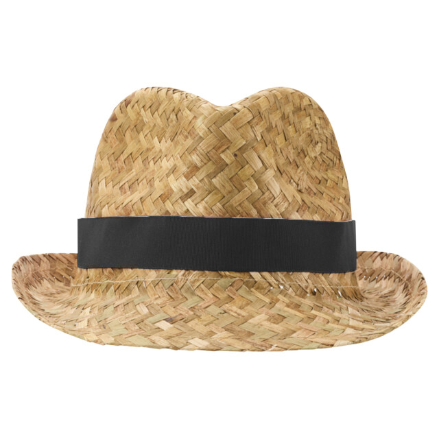 Floso Pricus stro zonnehoed voor volwassenen UTPF4725_naturalsolidblack large