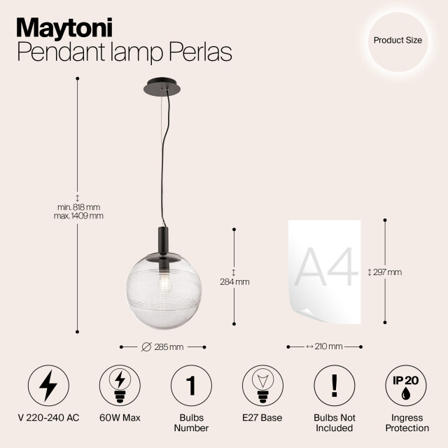 Maytoni hanglamp perlas - Ø28,5 2994720 large