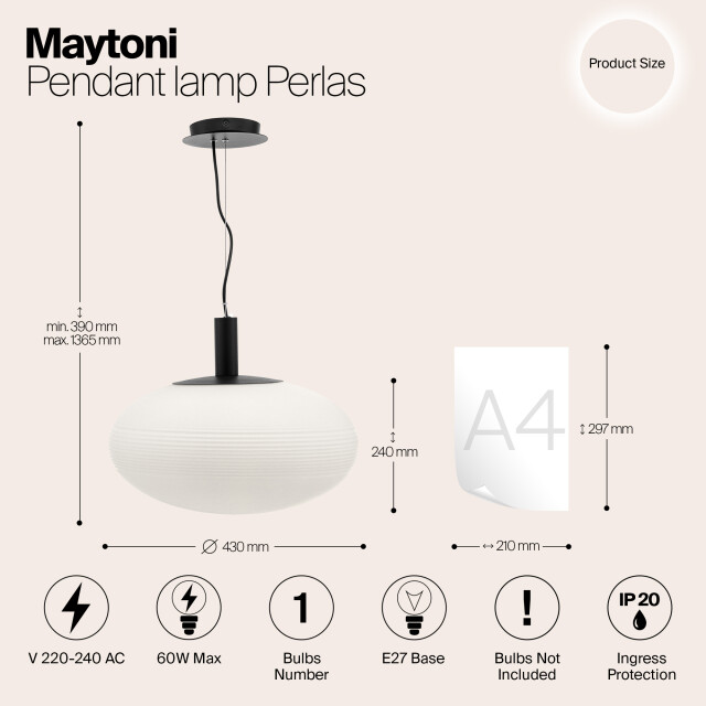 Maytoni hanglamp perlas - Ø43 2994717 large