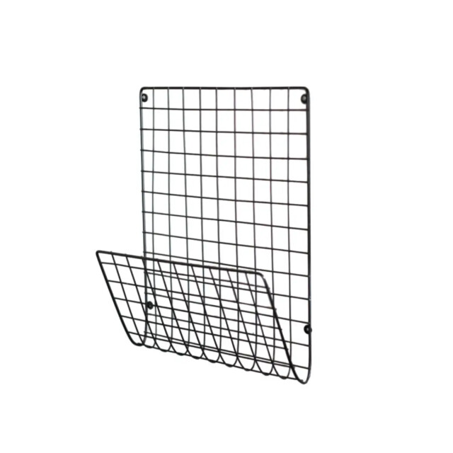 WDMT Metalen wandrek tijdschriftenhouder mat zwart 3192475 large