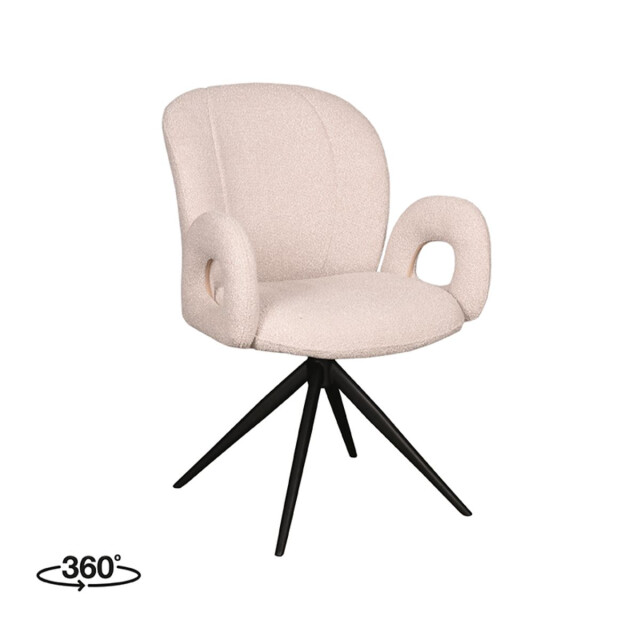 Label51 Eetkamerstoel neo naturel boucle zwart onderstel set van 2 3183696 large