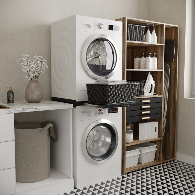 Wasophoogte ® tussenstuk wasmachine & droger met uitschuifbaar 3188018 large