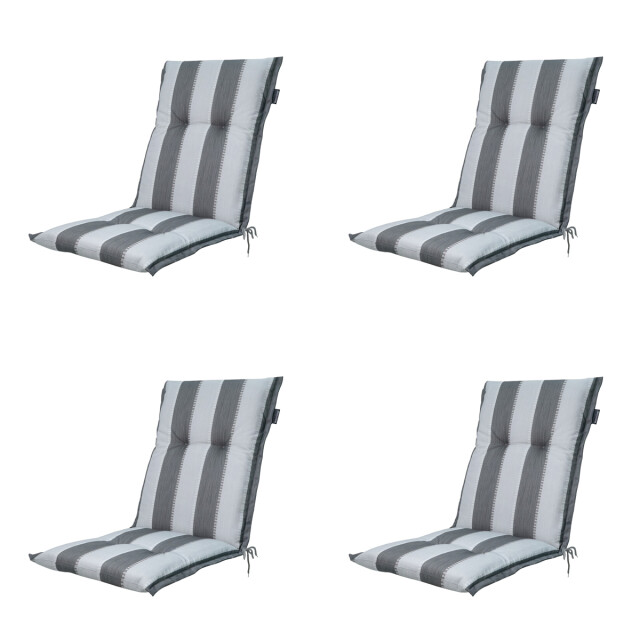 Madison tuinstoelkussen lage rug banda grey ca. 105x50 cm set van 4 3083009 large