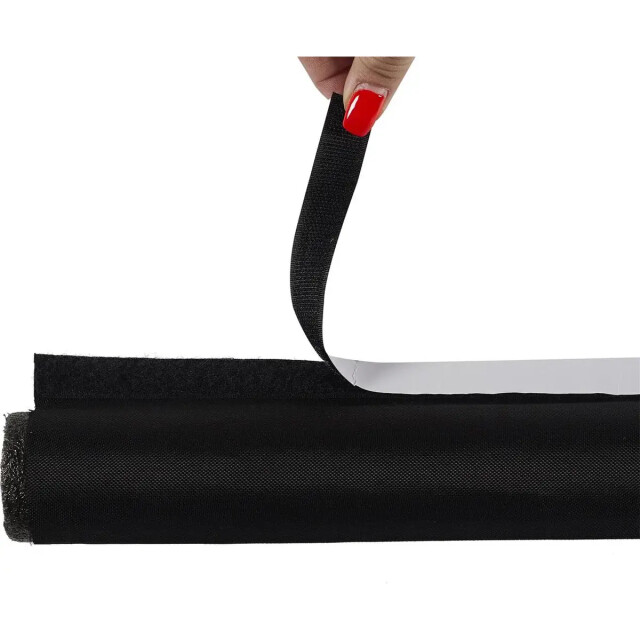 WDMT Zelfklevende tochtstrip voor deuren 90 x ø 5 cm zwart 3192404 large