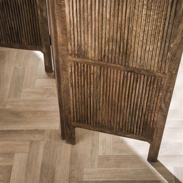 Hoyz roomdivider wave 3-delig massief mango zandkleur 3016549 large