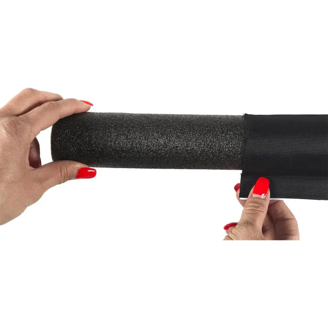 WDMT Zelfklevende tochtstrip voor deuren 90 x ø 5 cm zwart 3192404 large