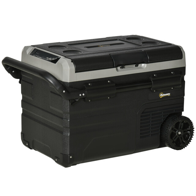 4goodz Outsunny koelbox 40 ltr met led compressor handgrepen en wielen op 12/24v 3177955 large