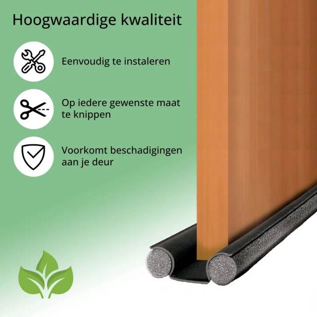 WDMT Universele tochtstrip voor deuren zwart 3192415 large