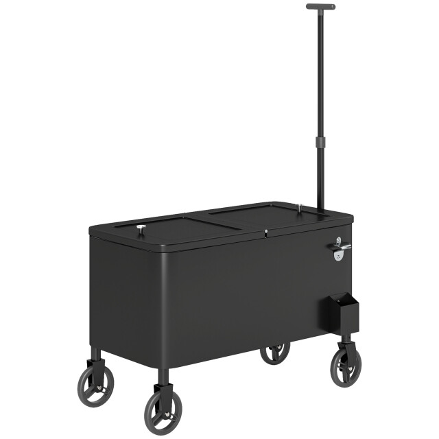 4goodz Outsunny 76l verrijdbare koelbox met wielen, flessenopener, deksel, 3174548 large