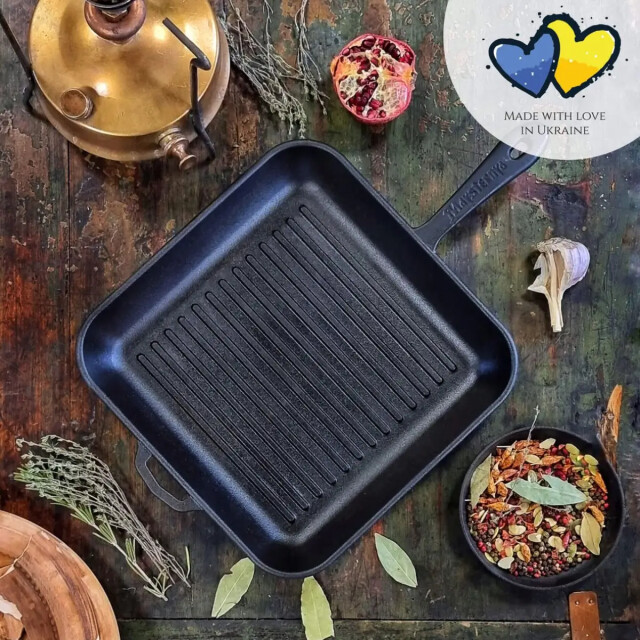 Maysternya Grillpan gietijzer 28 x 28 x 4 cm zwart 3192365 large