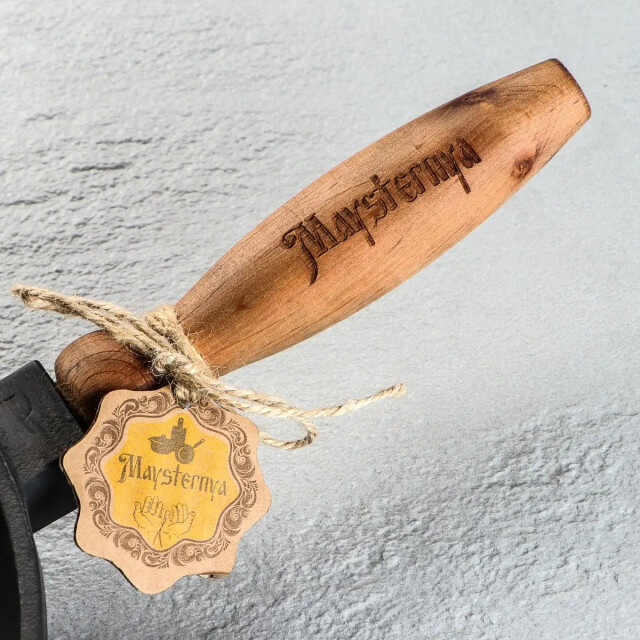 Maysternya Grillpan gietijzer met houten handvat ø 24 x 4 cm zwart 3192372 large