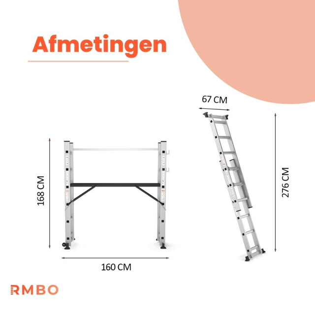 RMBO ® multifunctionele steigerladder 168cm 3182935 large